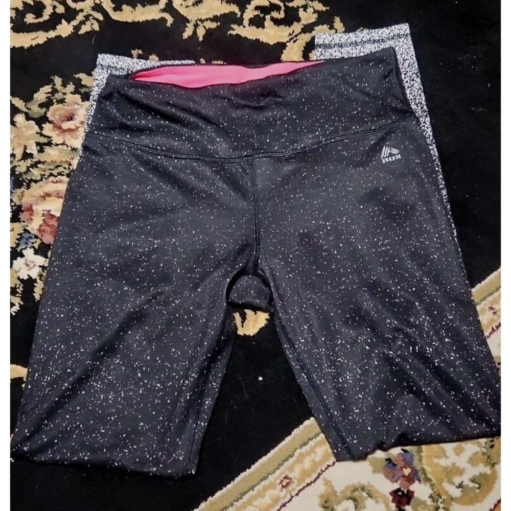 New RBX M 29X29 9.5 R Active Wear Work Out Stretch Pants Speckle Black & White